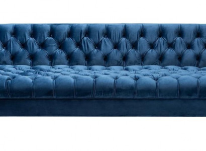 Blaue Chesterfield Textil Modern Design Stoff Kreative Möbel Neu Wohnzimmer Sofa